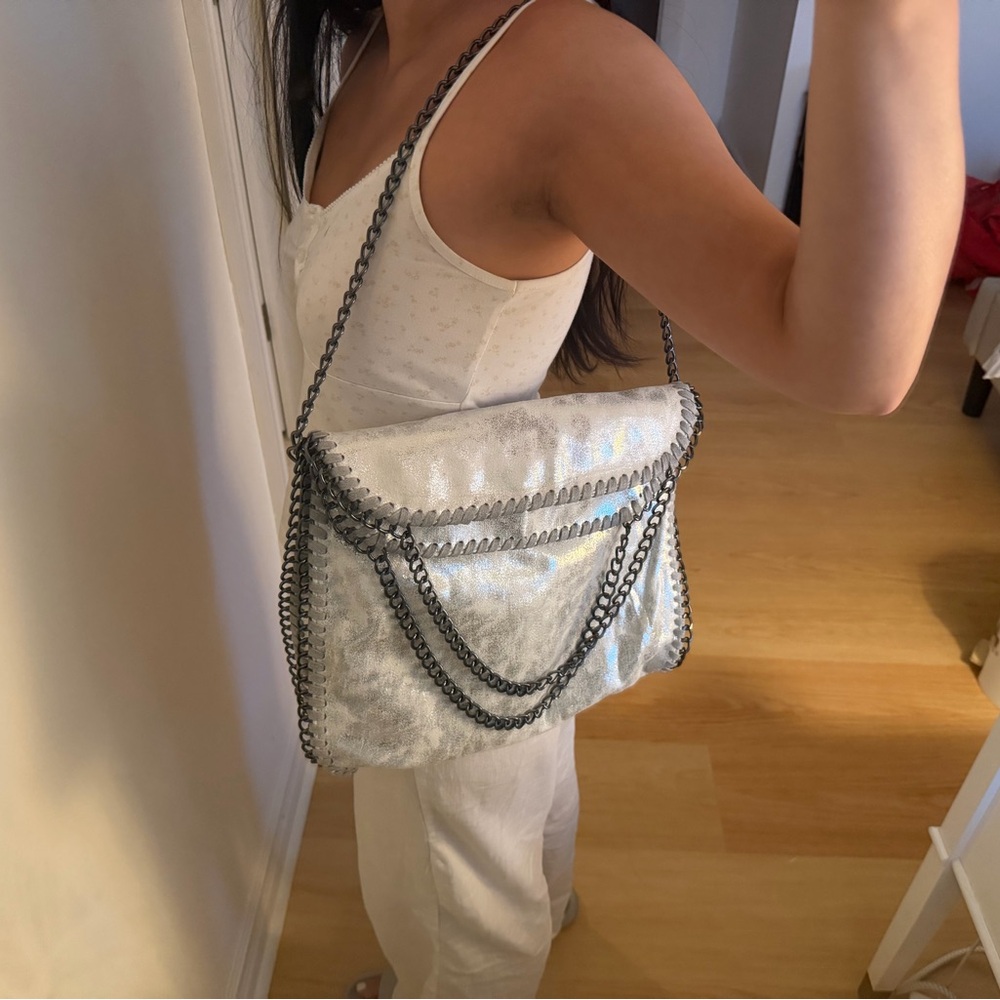 Stella McCartney Iridescent Silver Falabella Shoulder Bag
